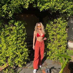 LIONESS MIAMI VICE PANTS RED: SIZE 0